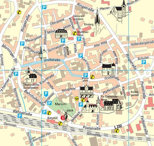 Übersicht Stadtplan von Bad Sobernheim